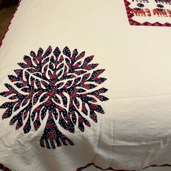 HANDCRAFTED BLOCK PRINT APPLIQUÉ TREE OF LIFE BED COVERLET TEXTILE WALL HANGING - Picture 6 of 16